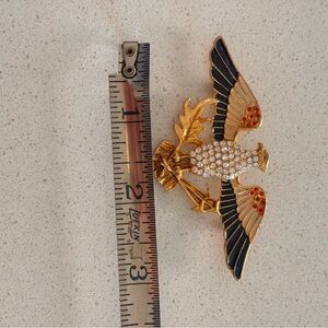 Elegant Gold and Blue Eagle Brooch